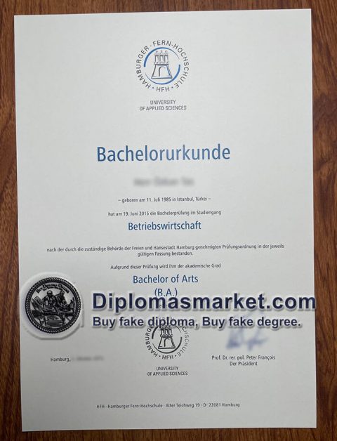 Buy HFH certificate, Order Hamburger Fern Hochschule Degree.