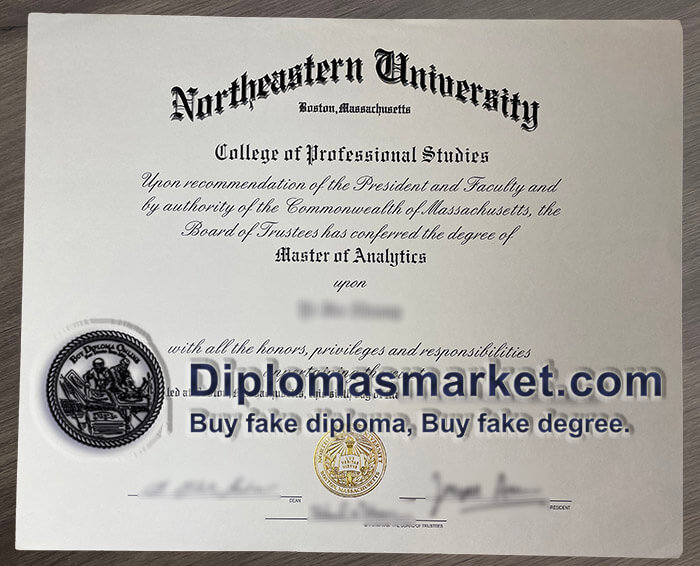 Buy Realistic Fake Northeastern University Diploma Online