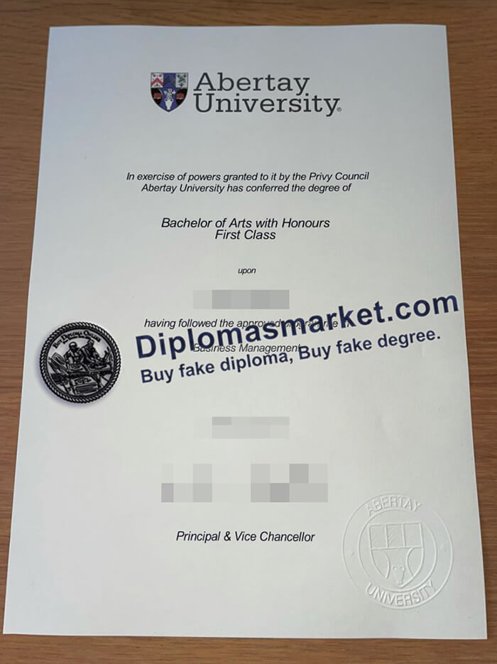 buy fake Abertay University degree