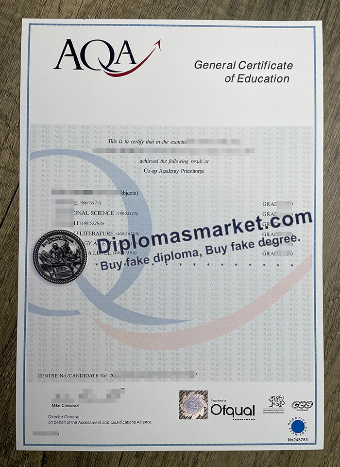 buy fake AQA diploma