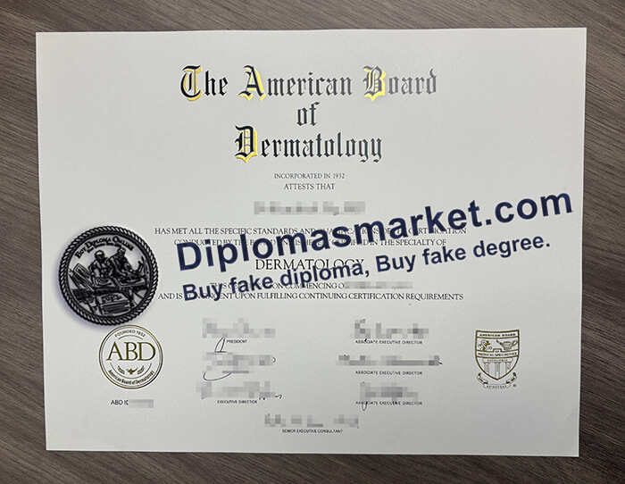 order a American Board of Dermatology certificate