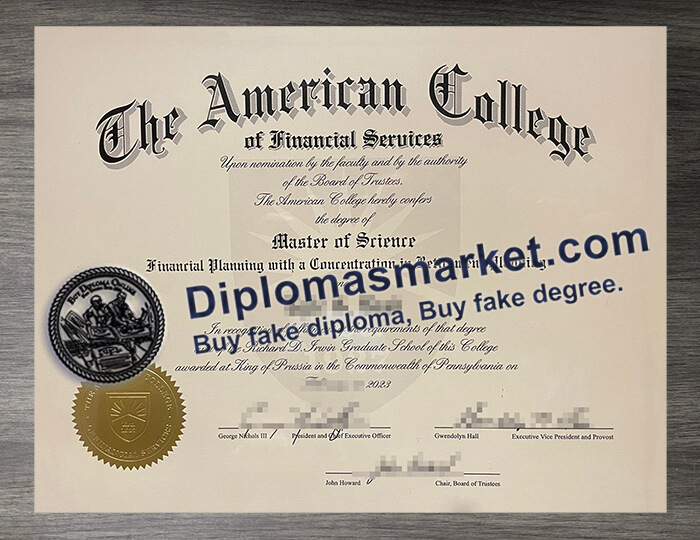 buy American College of Financial Services diploma