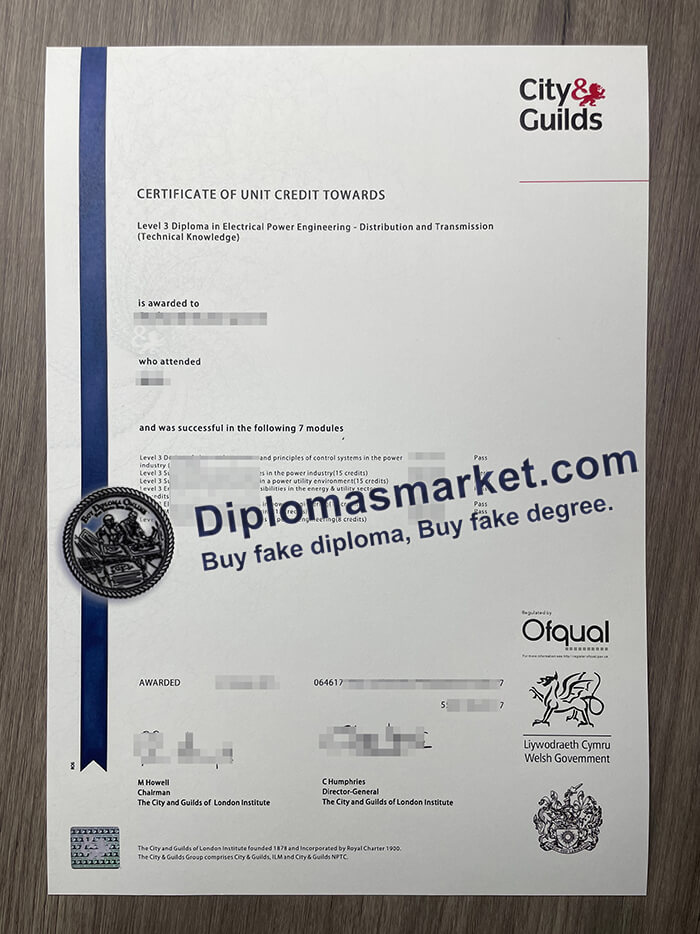 City and Guilds Level diploma