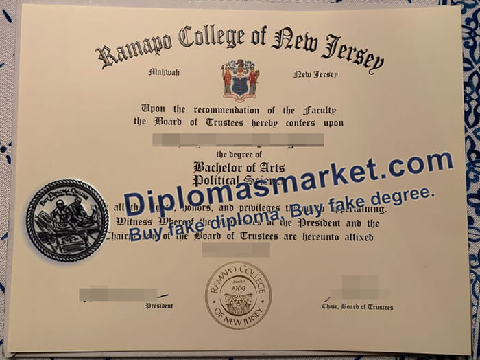 Ramapo College of New Jersey certificate