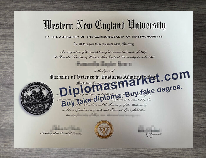 Western New England University diploma