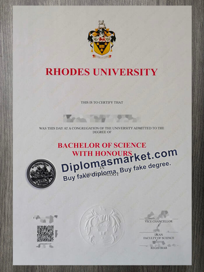 Rhodes University diploma