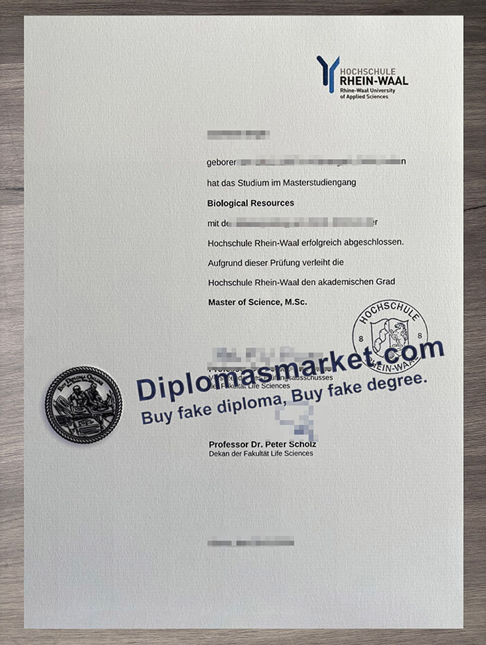 Rhine Waal University of Applied Sciences diploma