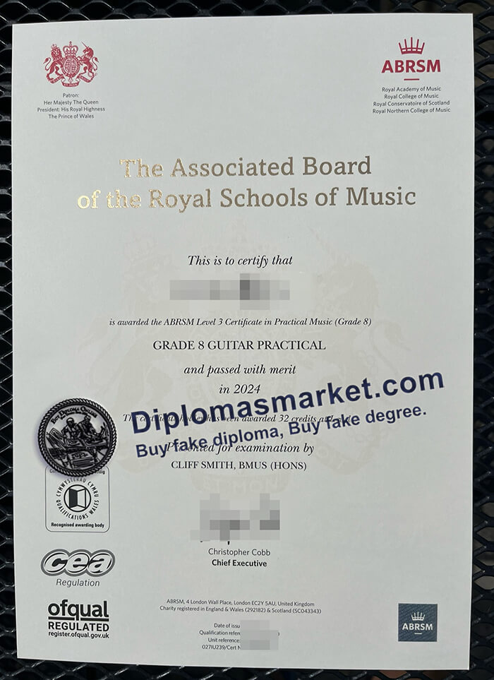 ABRSM degree certificate