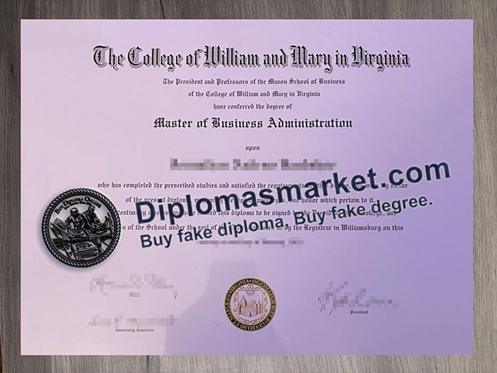 College of William and Mary diploma