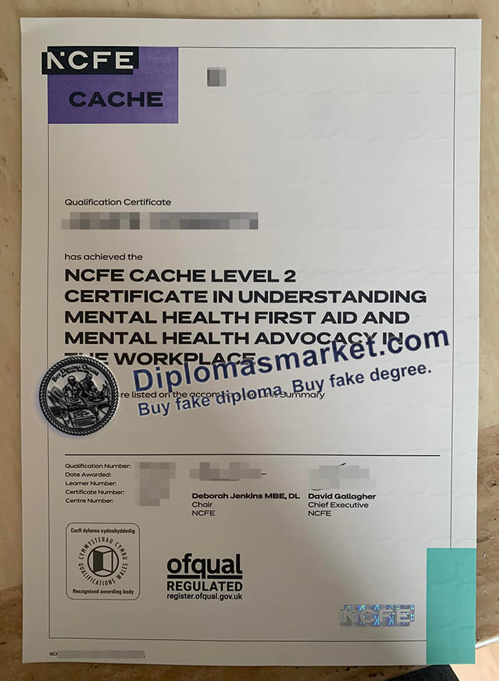 NCFE CACHE Level 2 certificate