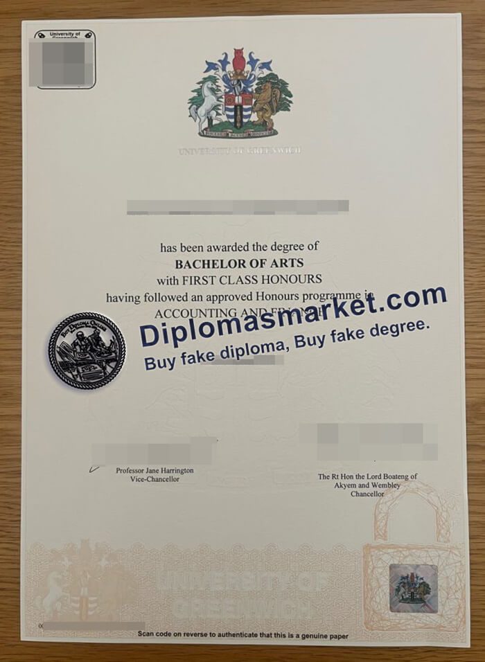 University of Greenwich diploma